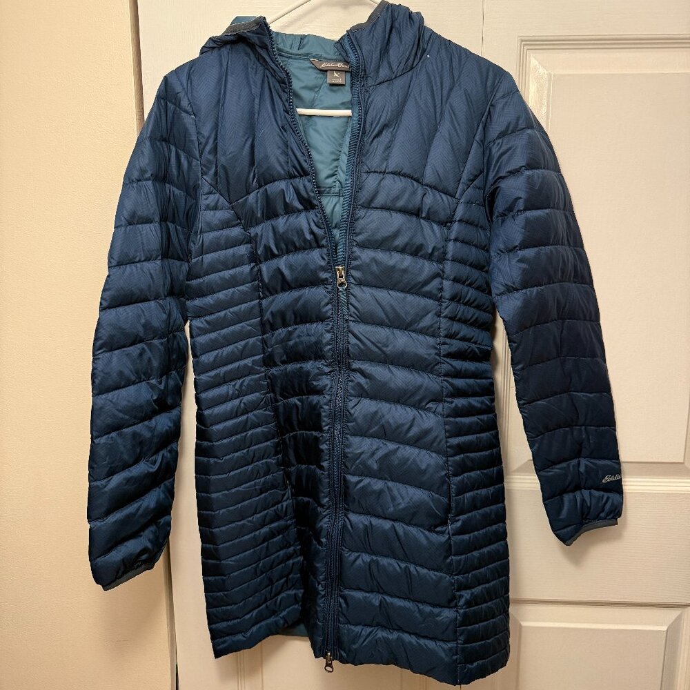 Eddie Bauer Astoria Down Parka, Small, blue/teal